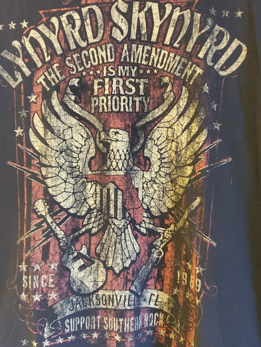 Gildan Lynyrd Skynyrd Second Amendment Eagle Tee Sz XL